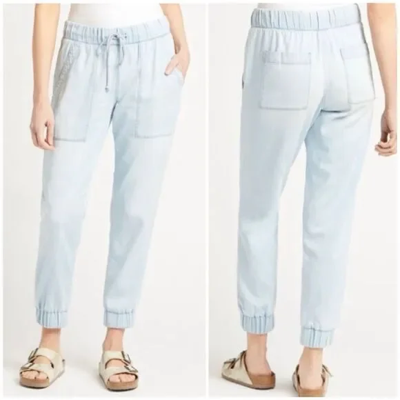Soft Surroundings Chambray Jogger Drawstring Pants Size S - Picture 1 of 10
